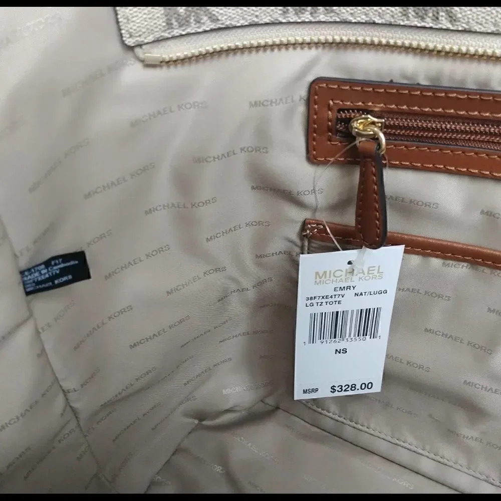 🔥🎁NWT! Michael Kors EMRY Large Tote Handbag Msrp:$328.00 - Picture 6 of 12